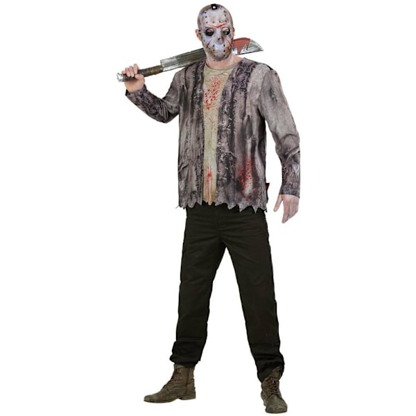 Fredagen den 13:e Jason Voorhees Kostym för män L Svart/Vit/Grå Black/White/Grey L