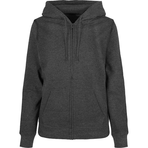 Build Your Brand Dam/Dam Basic Full Zip Hoodie XL Charcoa Charcoal XL