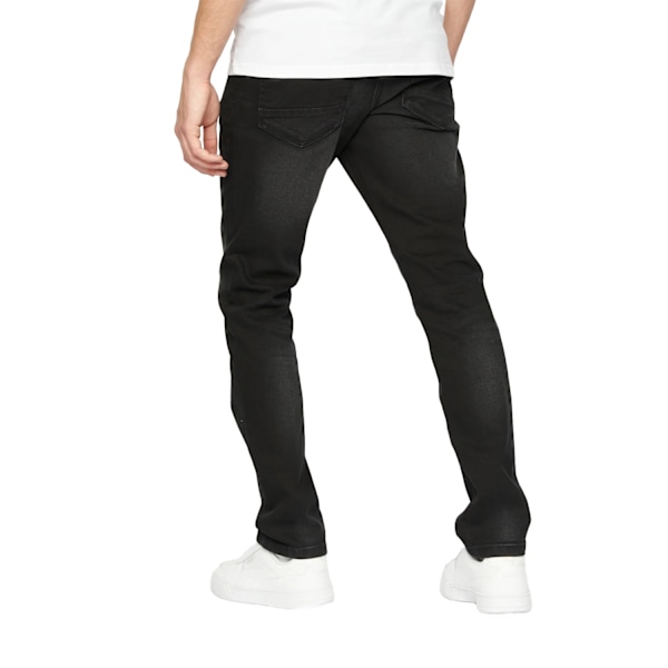 Crosshatch Herr Svelte Stretch Jeans 34R Tvättad Svart Washed Black 34R