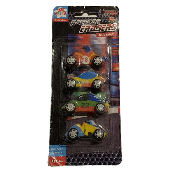Kids Create Bilgummin Suddgummin (4-pack) En Storlek Flerfärgad Multicoloured One Size