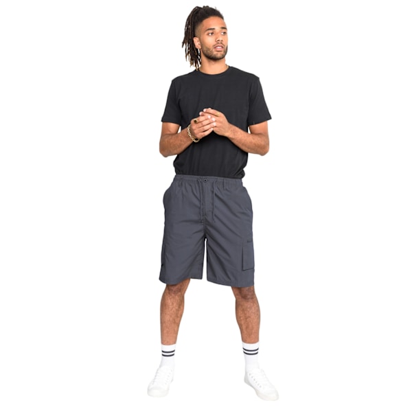 Duke Herr D555 Nick Cargo Shorts med Elastisk Midja M Grå Grey M
