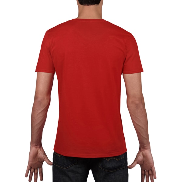 Gildan Mens mjuk stil V-ringad kortärmad T-shirt XL Röd Red XL