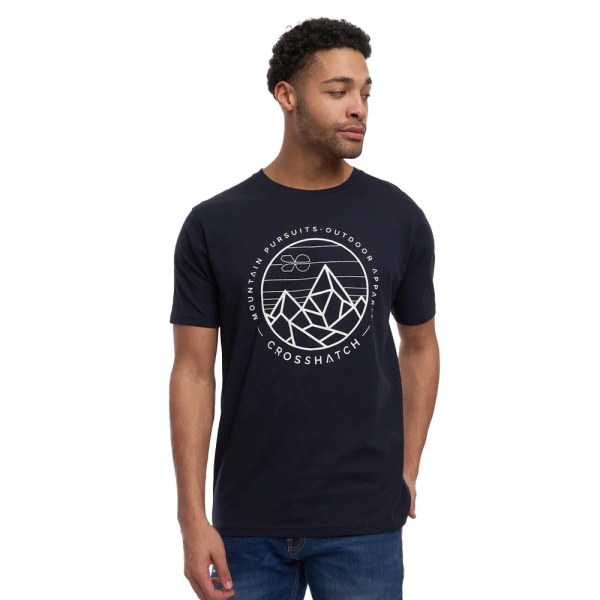 Crosshatch Talung T-shirt för män L Marinblå Navy L