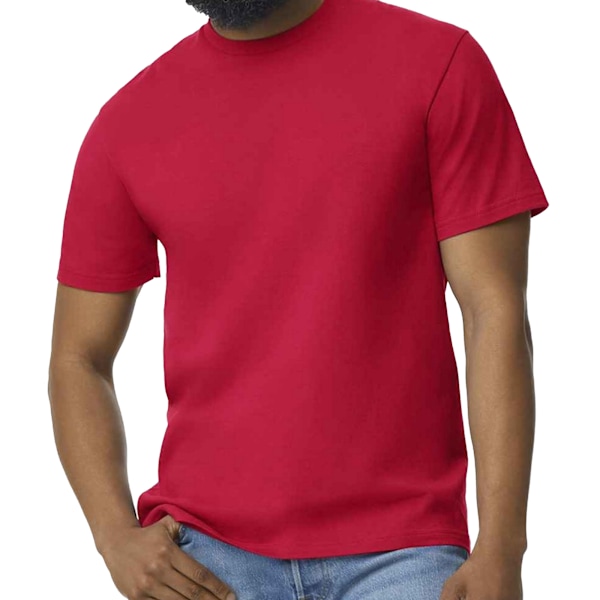 Gildan Herr Midweight Soft Touch T-Shirt 4XL Röd Red 4XL