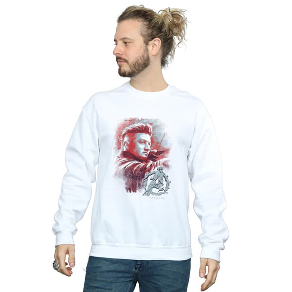 Marvel Mens Avengers Endgame Hawkeye Borstad Sweatshirt M Vit White M