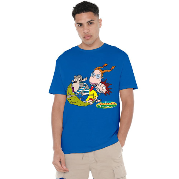 The Wild Thornberrys Herr T-shirt Med Eliza, Darwin & Donny På Löv Royal Blue XL