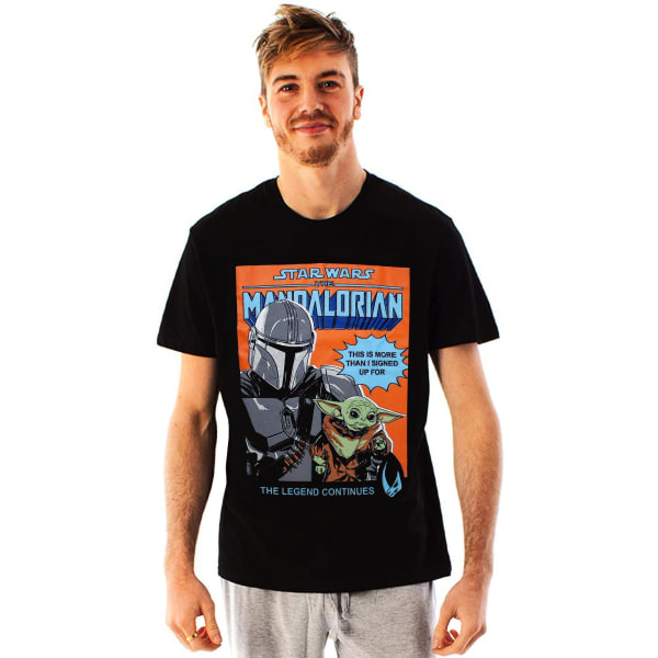 Star Wars Mens Baby Yoda Poster T-Shirt XL Svart Black XL