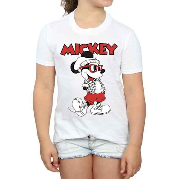 Disney Girls Mickey Mouse Hipster Bomull T-shirt 9-11 År Vit White 9-11 Years