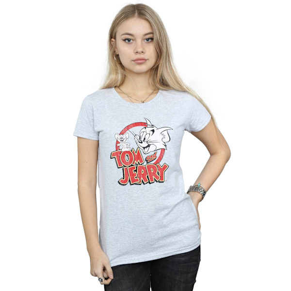 Tom And Jerry Dam/Dam Distressed Logo Bomull T-shirt S Sp Sports Grey S