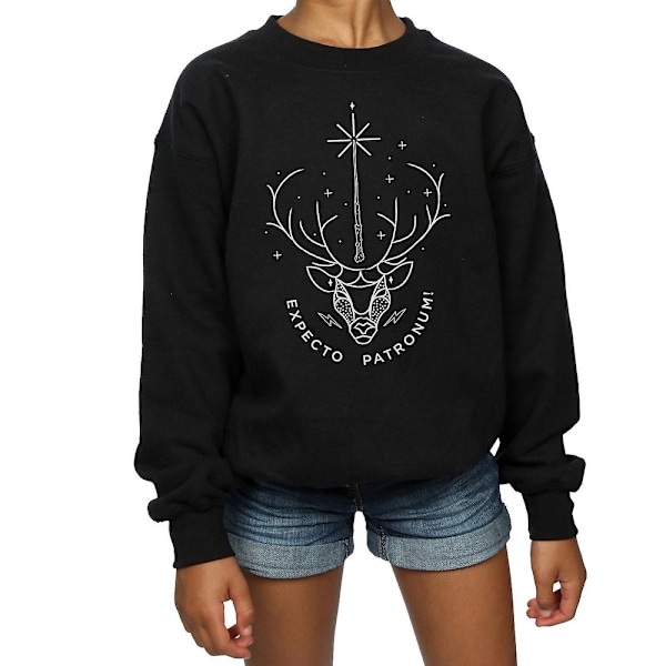 Harry Potter flickor Expecto Patronum Charm Sweatshirt 12-13 år Black 12-13 Years