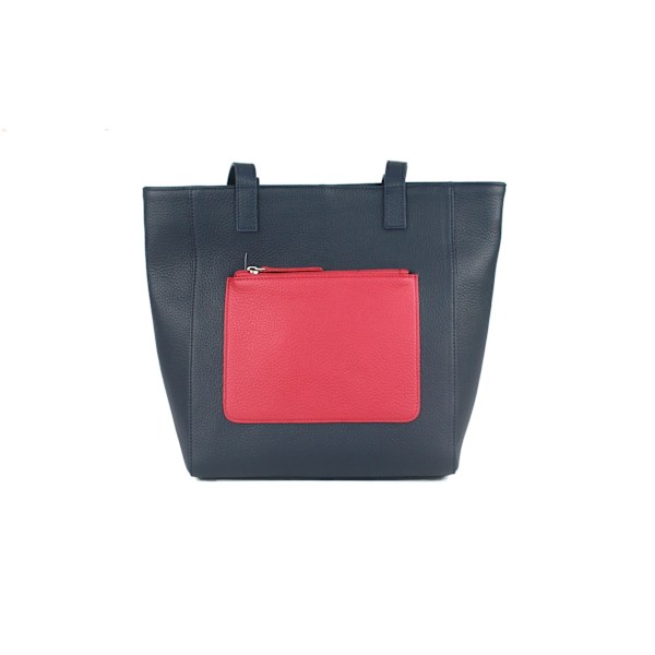 Eastern Counties Läder Dam/Dam Polly Kontrastficka Tote Navy/Pink One size