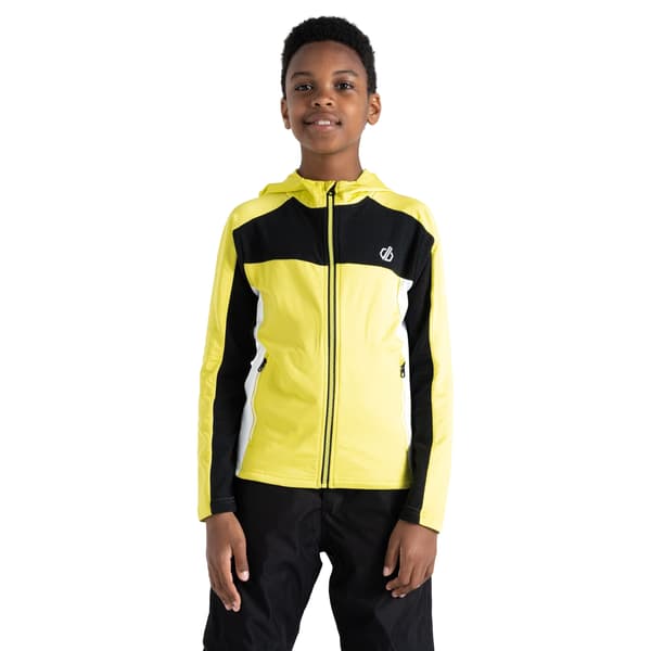 Dare 2B Barn/Kids Thriving Core Stretch Hooded Midlayer 9- Black/Yellow Plum 9-10 Years