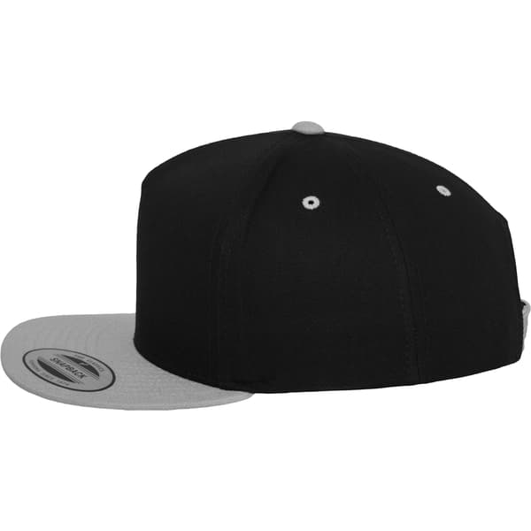 Flexfit by Yupoong Unisex Classic 5 Panel Two Tone Snapback Cap Black/Silver One Size