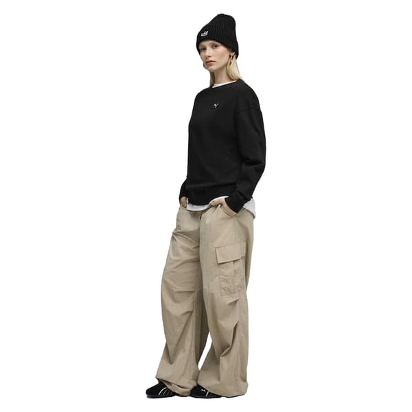 Puma Essentials Elevated Sweatshirt för dam, 10 UK, Puma Black Puma Black 10 UK