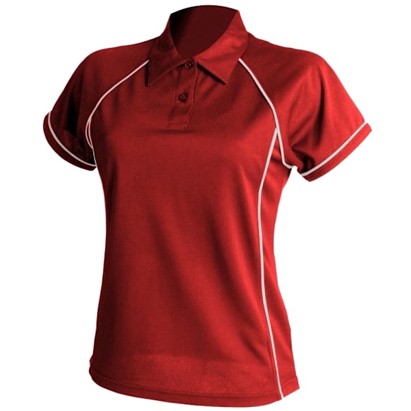 Finden & Hales Dam Coolplus Piped Sports Polo Shirt 2XL Röd/ Red/White 2XL