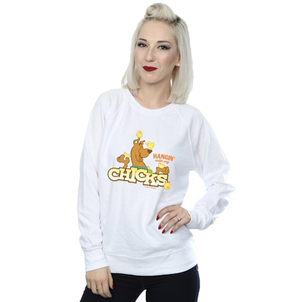 Scooby Doo Dam/Damer Hänger Med Mina Kycklingar Sweatshirt L Vit White L