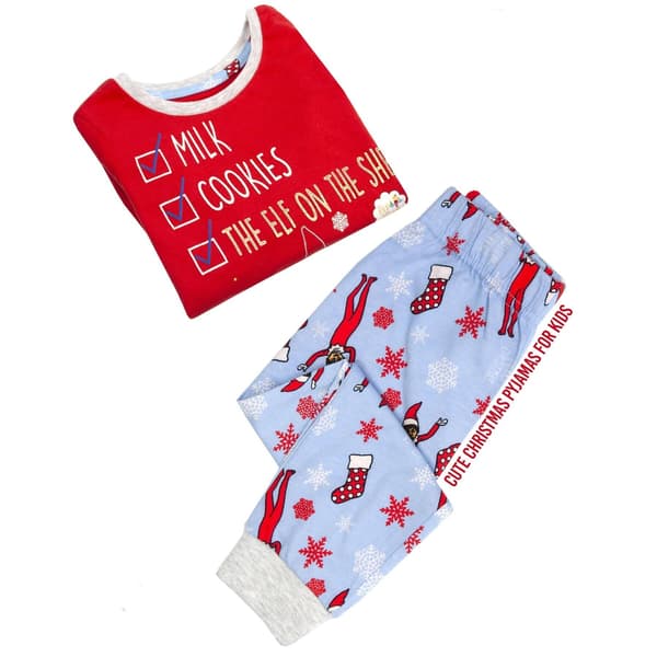 The Elf on the Shelf Barnens/Barnens Julpyjamas Set 2-3 År Red/Blue/White 2-3 Years