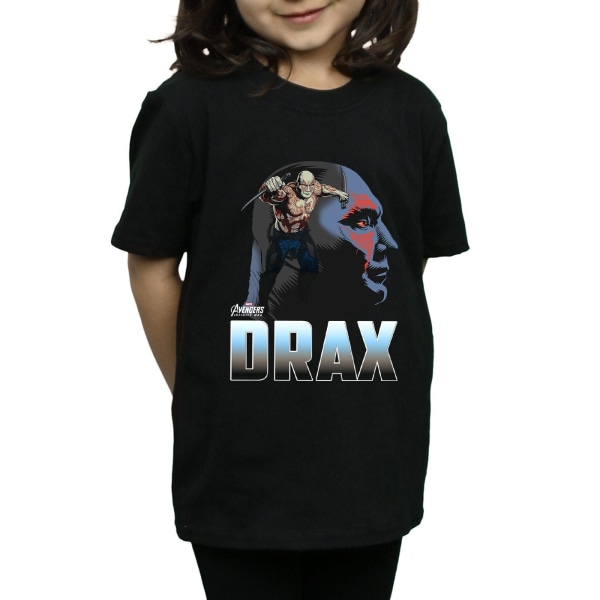 Marvel Girls Avengers Infinity War Drax Character Cotton T-Shir Black 5-6 Years