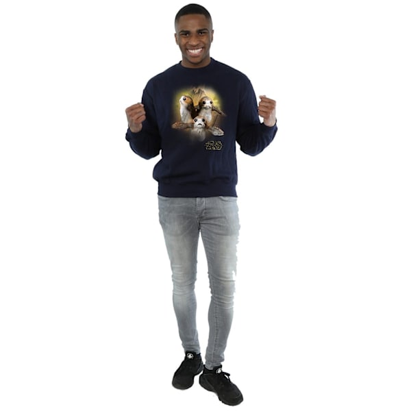 Star Wars Mens The Last Jedi Porgs Borstad Sweatshirt XL Marinblå B Navy Blue XL