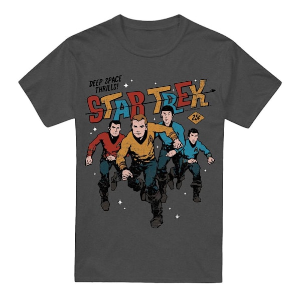 Star Trek Unisex Vuxen Deep Space Thrills T-Shirt S Kolgrå Charcoal S