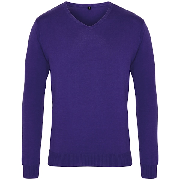 Premier Herr V-Hals Stickad Tröja 4XL Lila Purple 4XL