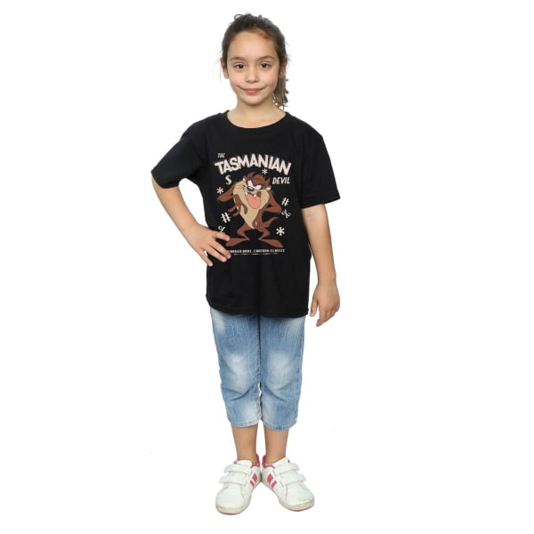 Looney Tunes Girls Vintage Tasmanian Devil Bomull T-shirt 9-11 Black 9-11 Years