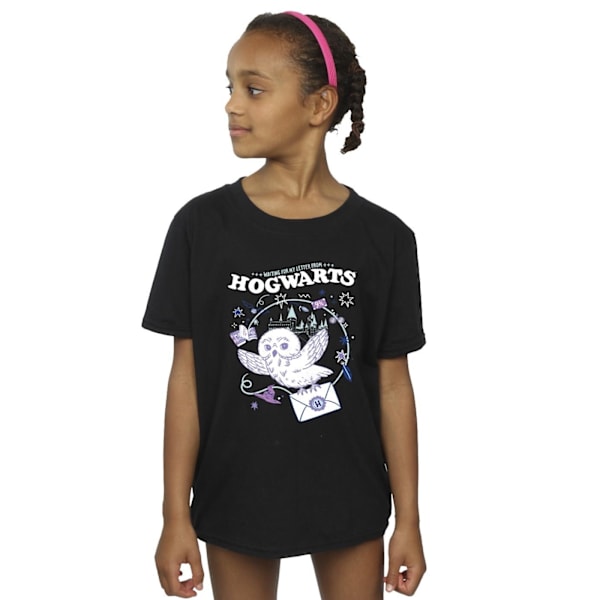 Harry Potter Flickor Uggla Brev Från Hogwarts Bomulls T-shirt 3-4 Black 3-4 Years