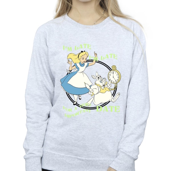 Disney Dam/Kvinnor Alice I Spegellandet Jag Är Sen Sweatshirt L Sports Grey L