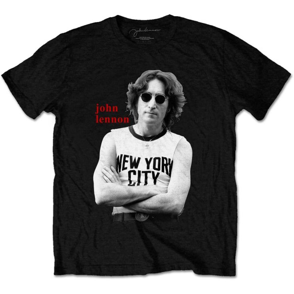 John Lennon Unisex Vuxen New York City Bomull T-shirt M Svart Black M