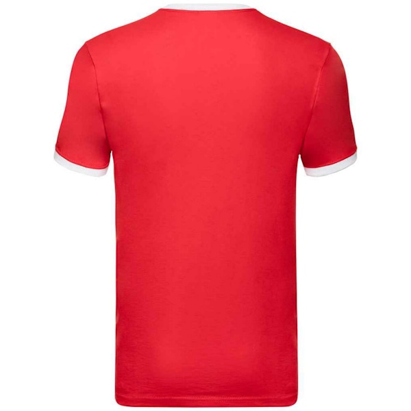 Fruit of the Loom Herr Ringer Kontrast T-shirt L Röd/Vit Red/White L