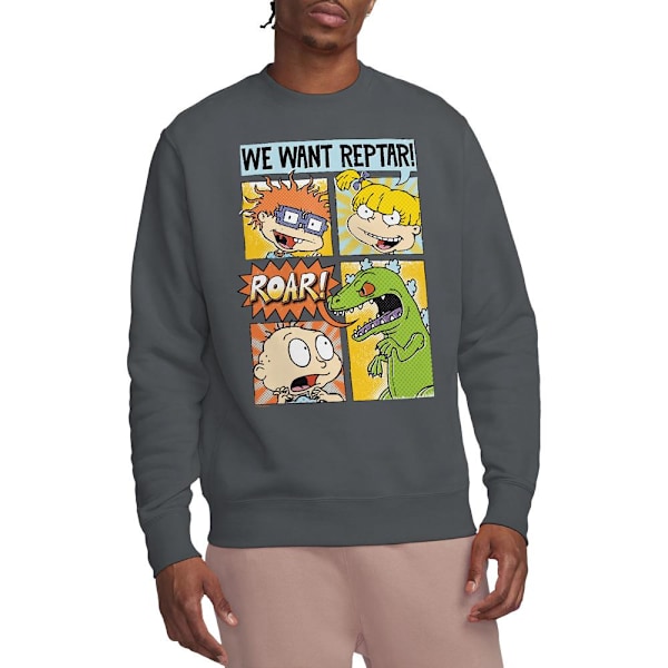 Rugrats Unisex Vuxen Vi Vill Ha Reptar! Serietidnings Sweatshirt M Kolgrå Charcoal M