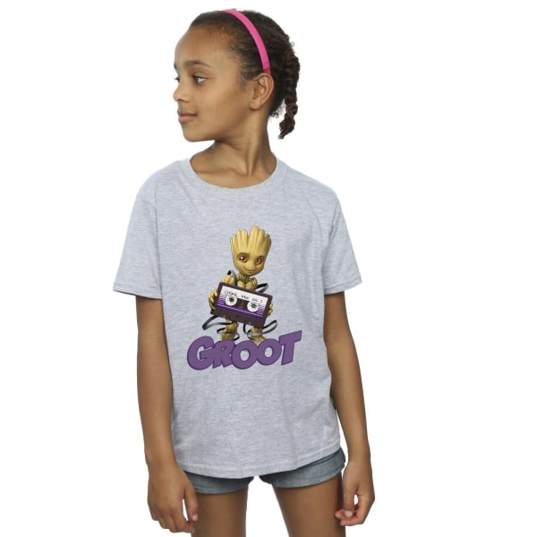 Guardians Of The Galaxy Girls Groot Kasett bomull T-shirt 5-6 Sports Grey 5-6 Years