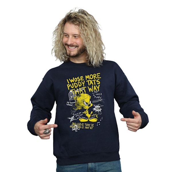 Looney Tunes Tweety Pie More Puddy Tats Sweatshirt XXL Marinblå Navy Blue XXL