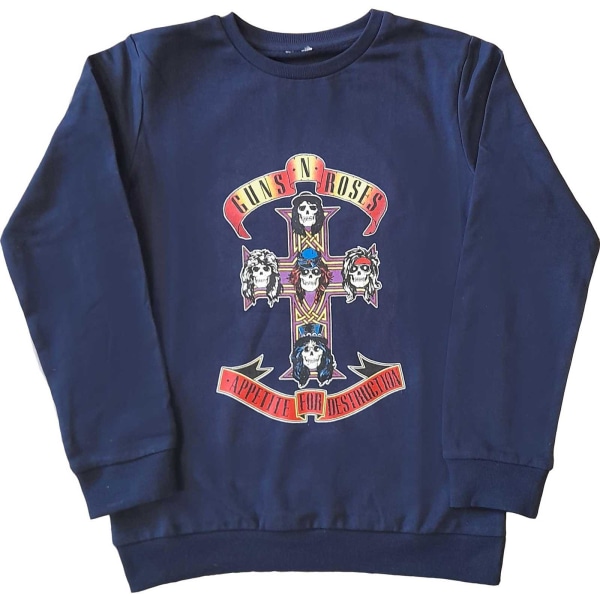 Guns N Roses Sweatshirt för barn/barn Aptit på förstörelse Blue 9-11 Years