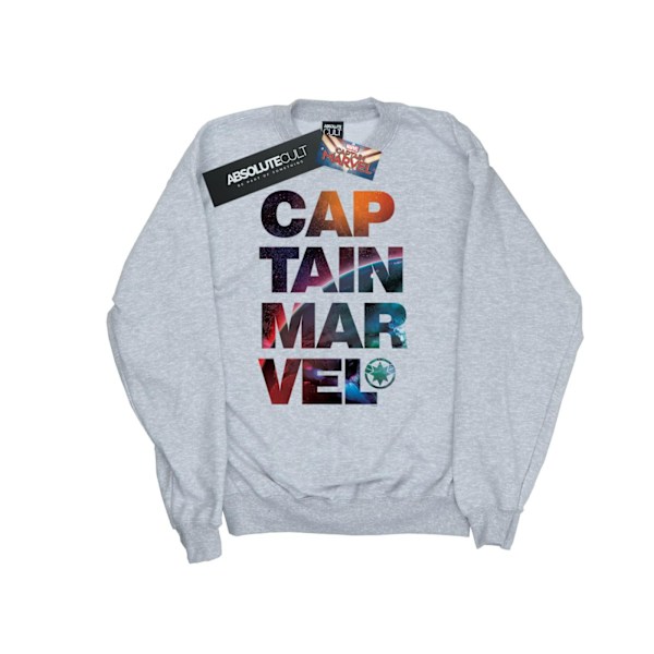 Marvel Herr Captain Marvel Space Text Sweatshirt XL Sports Grey Sports Grey XL