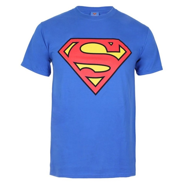 Superman Herr Logo Bomull T-shirt L Royal Blue/Red Royal Blue/Red L