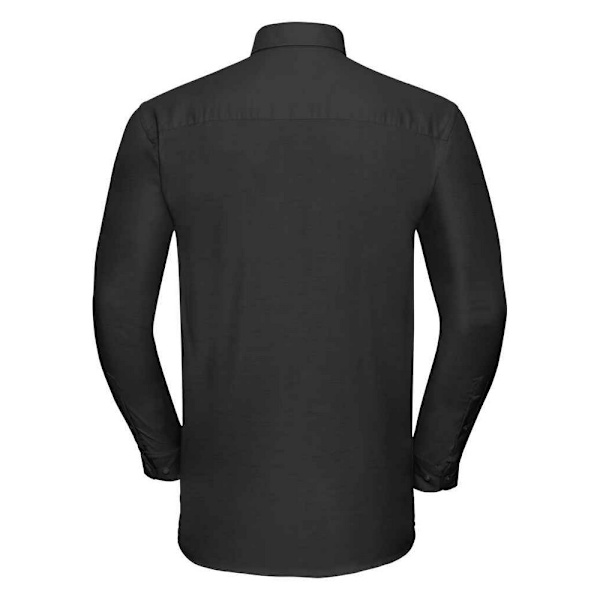 Russell Collection Herr Oxford Easy-Care Långärmad formell skjorta Black 18in