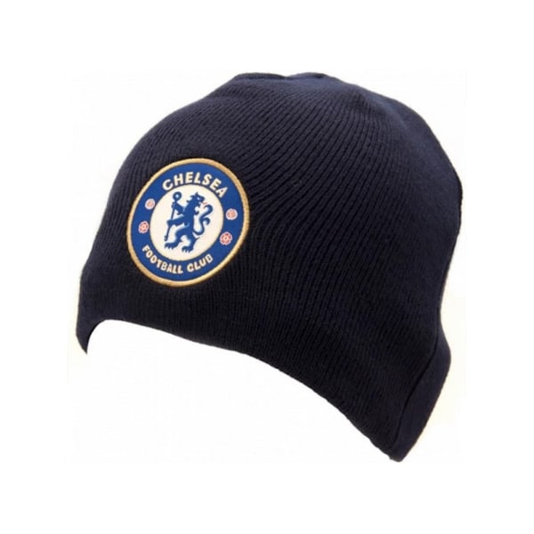 Chelsea FC Unisex Vuxen Crest Stickad Mössa One Size Marinblå Navy One Size