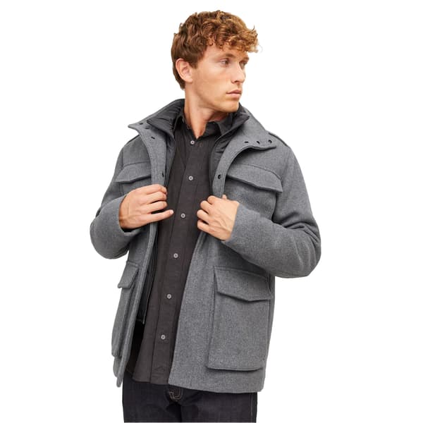 Jack And Jones Herr Alex Multi Pocket Regular Fältjacka S Grå Grey Melange S