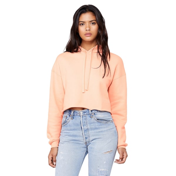 Bella + Canvas Dam/Dam Cropped Fleece Hoodie M Peach Peach M