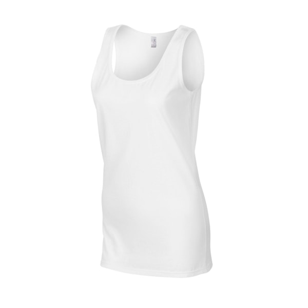 Gildan Dam/Damer Softstyle Ringspun Bomull Tank Top 16 UK W White 16 UK