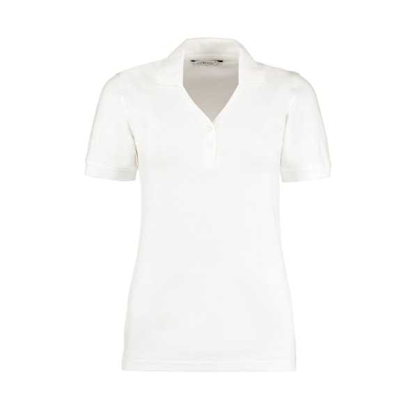 Kustom Kit Dam/Damer Sophia V-ringad Poloskjorta 14 UK Vit White 14 UK
