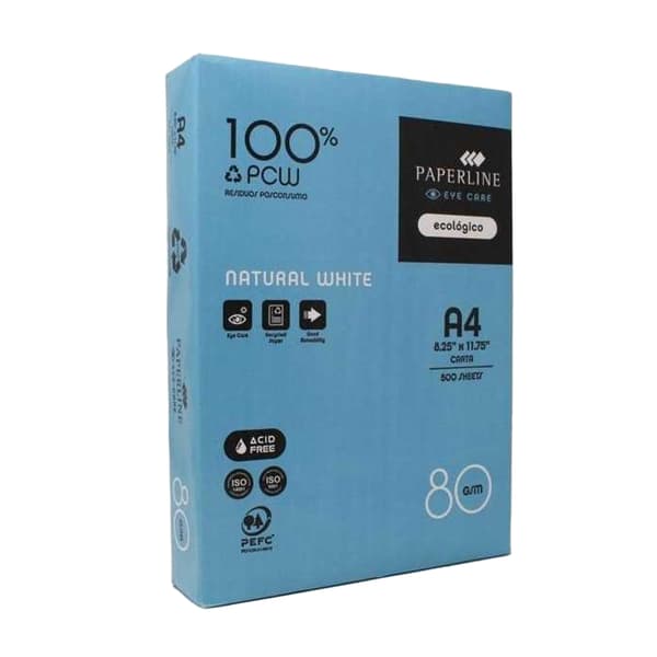 Paperline A4 kopieringspapper (förpackning med 500) En storlek Vit White One Size