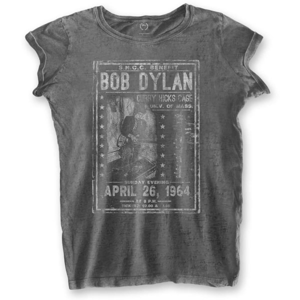 Bob Dylan Dam/Dam Curry Hicks Cage Burnout Bomull T-shirt Charcoal Grey S