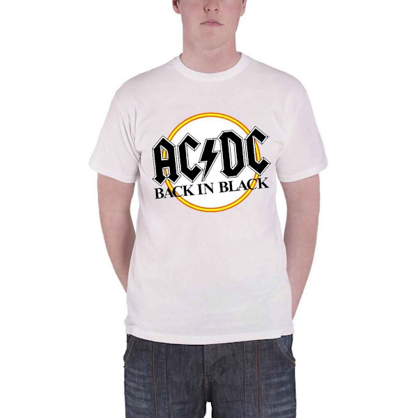 AC/DC Unisex Vuxen Back In Black T-Shirt L Vit White L