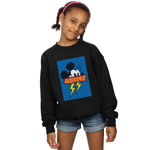 Disney Girls Mickey Mouse 90-talets Flash Sweatshirt 7-8 år Svart Black 7-8 Years