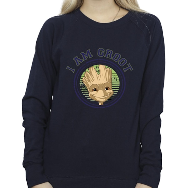 Guardians Of The Galaxy Dam/Kvinnor Groot Varsity Sweatshirt Navy Blue L