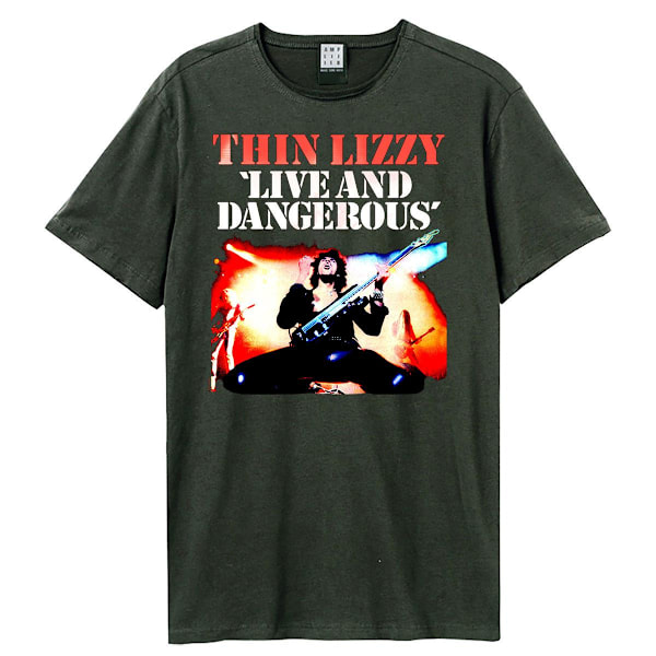 Amplified Unisex Vuxen Live And Dangerous Thin Lizzy T-Shirt S Charcoal S