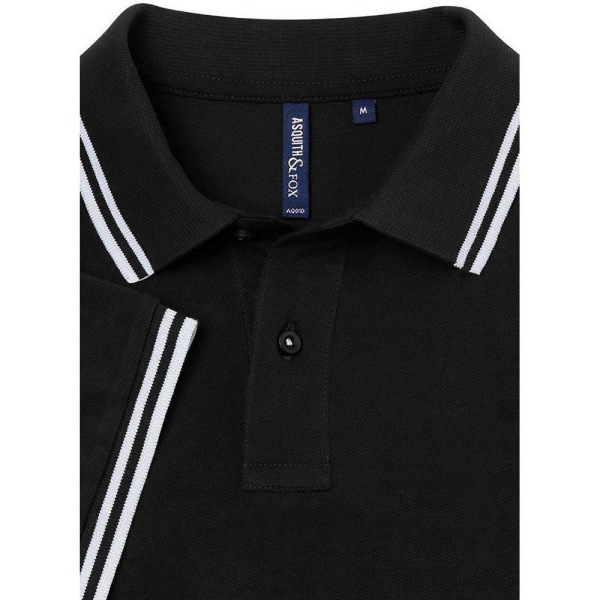 Asquith & Fox Herr Classic Fit Tipped Polo Shirt M Svart/Vit Black/ White M