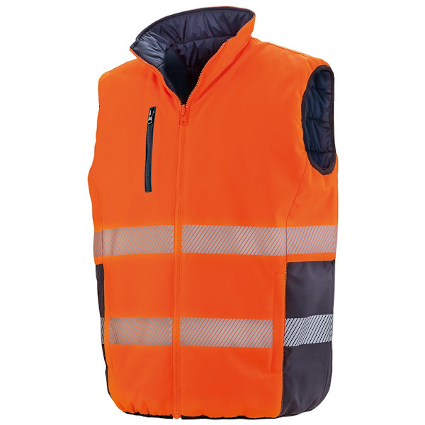 SAFE-GUARD by Result Herr Reversibel Väst L Fluorescerande Orange Fluorescent Orange/Navy L